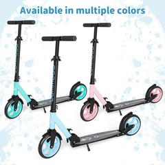 Adjustable Kick Scooter for Adults Teens Kid Foldable Scooter 8IN Big Wheels
