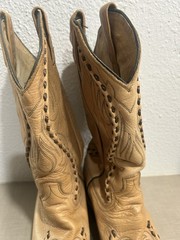 Vintage Rare Dan Post Western Leather Fancy Boots 8 1/2 EW Free Shipping