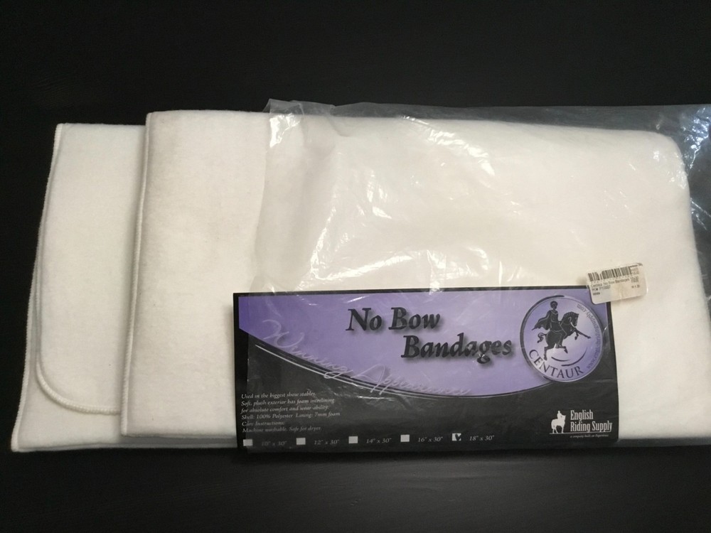 Centaur No Bow Leg Wraps – One Pair White – 18 x 30 Inches