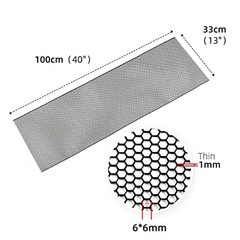 Universal 40″x13″ Car Grill Mesh – Aluminum Alloy 6x1mm Honeycomb – Black