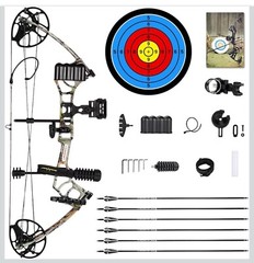 Lanneret Compound Bow P2 White Marble Draw Weight 10-50 Lbs, Length 22.5-30”
