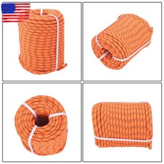 Orange Black 1/2 in ×220′ 48 Stranded Braided Rope Breaking Strength 5174 Pounds