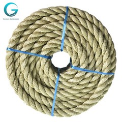 3/4 Inch × 50 Feet Manila Rope 3 Strand Twisted PP Wear Resistant Rope