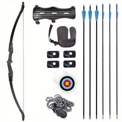 Archery 53″ Recurve Bow & Arrows Set 40lbs Recurve Bow For Adult Beginner Target