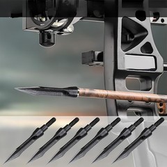 12Pcs Archery Arrows Broadheads 125 Grain Hunting Compound Bow Screw-in Tips