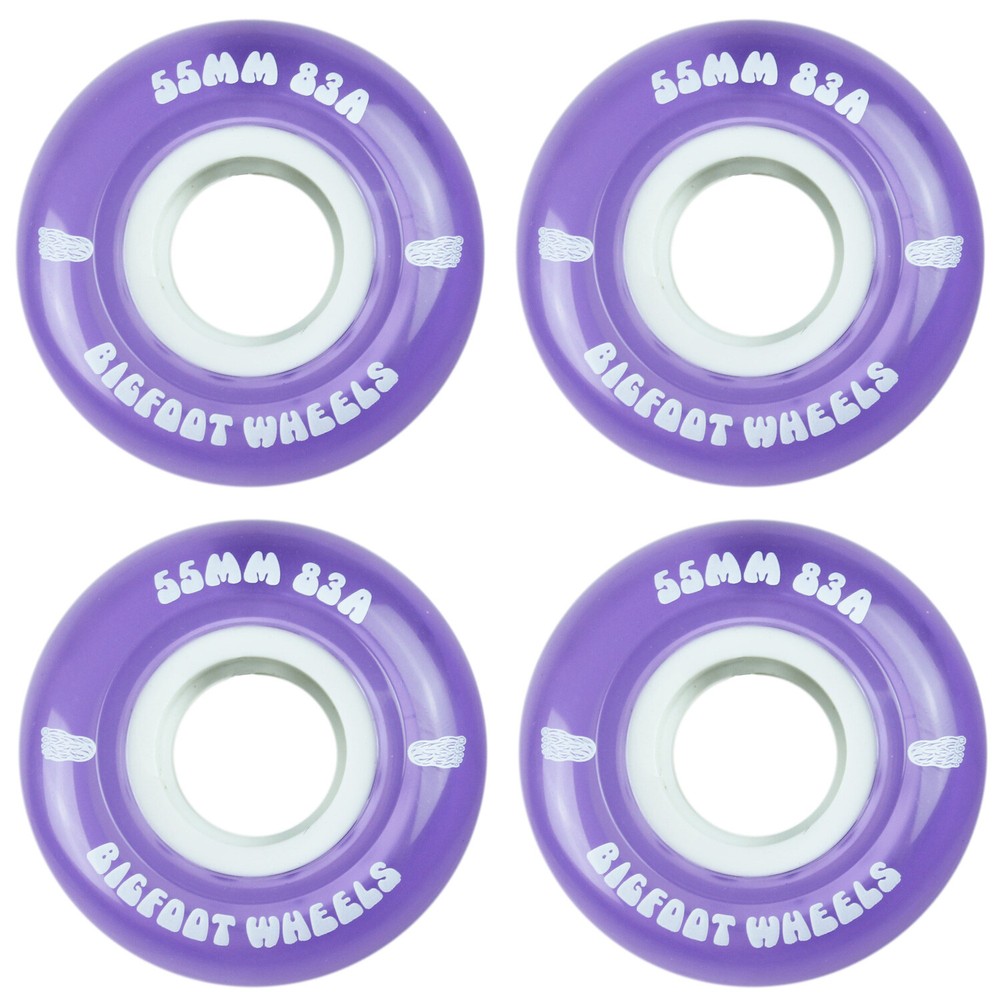 Bigfoot Skateboard Wheels 55mm 83A Soft Cruiser Filmer Wheels Purple (Set of 4)