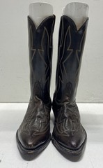 Dan Post 2261 Chocolate Brown Black Leather Western Cowboy Boots Size 8.5 C