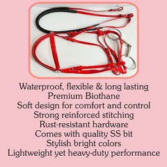 Horse English Tack Soft Biothane Bridle with Free Reins & Loose Ring Bit