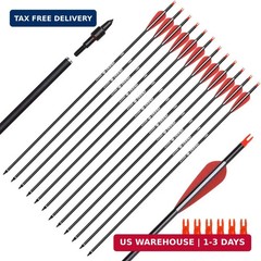 Elong 6/12PCS 26/28/30″ Arrows for Compound Bows,Carbon Hunting Arrows for Arche
