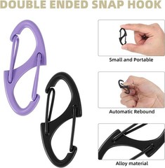 20 Pcs Alloy S Carabiner Clips, Dual Opening Design, Keychain Spring Snap Hoo…
