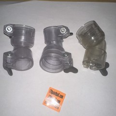 Clear Adjustable Hopper Feed Necks / Hopper Adapters / Threaded Elbows (3)