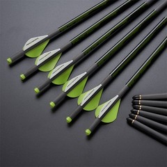 6/12pcs .006 20″ Pure Carbon Crossbow Bolts Arrows 385 Grain Archery Hunting USA