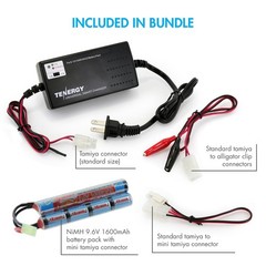 Tenergy 9.6V 1600mAh NiMH Battery Pack for AEG Airsoft w/ Mini Tamiya