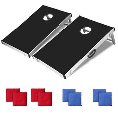 Cornhole Bean Bag Toss Set Boards Outdoor Party Game Toys All Ages W/Carry Case