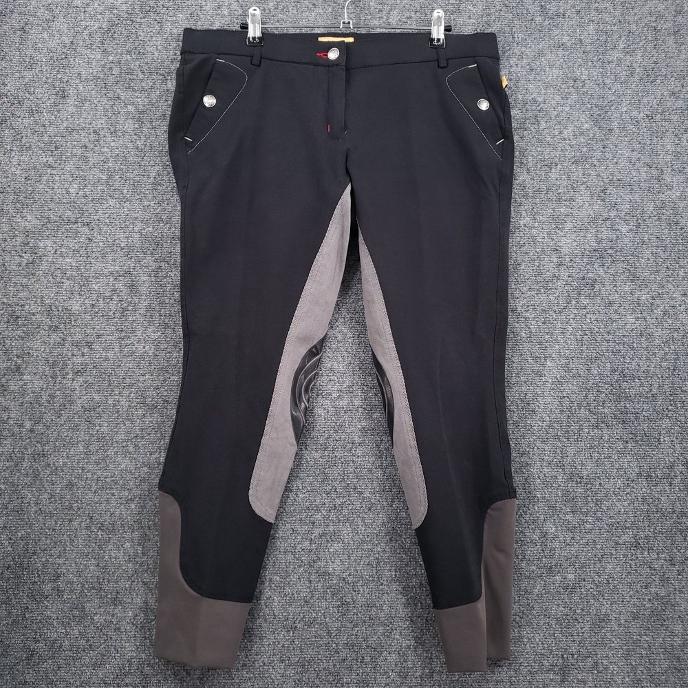 Devon-Aire Equestrian Horseback Riding Pants Womens 32 Black Colorblock