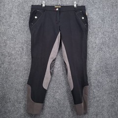 Devon-Aire Equestrian Horseback Riding Pants Womens 32 Black Colorblock