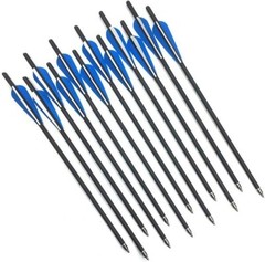 12X Carbon Crossbow Bolts 20in OD8.8MM Half Moon Nock for Archery Hunting Target