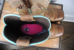 Justin Women’s Western Equestrian Boots Brown Leather Fabric GY9536 Size 9B