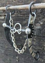 Western Cricket Port Bit – Twisted Bars – Brown Iron & Silver – Chain
