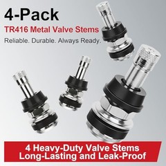 TR416 Valve Stem, 4 Pack Premium Metal Tire Valve Stems for Tubeless 4-Pack