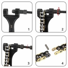 DYC 428H Motorcycle Chain 122 Links(Gold/Black) with Master Links, Chain