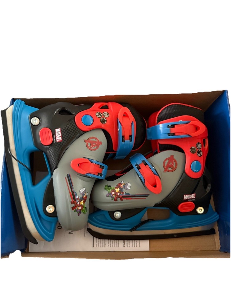 Marvel Super Hero Adventures Adjustable Unisex Kids Ice Skates Fits Sz 8-11year