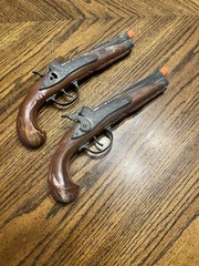 Vintage Pair Of 2 Hubley Flintlock Jr Cap Gun Pistol Bakelite