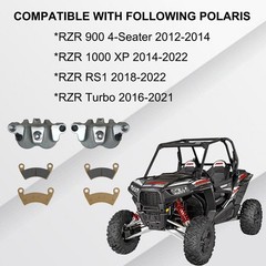 Rear Left & Right Brake Caliper Set with Pads Compatible Polaris RZR…