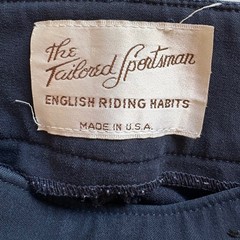 Tailored Sportsman Trophy Hunter Riding Pants 28 R 1968 Side Zip Black & Blue
