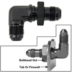 8AN Male to Male 90 Degree Bulkhead Flare Fitting Union Adapter 8AN 90 Degree