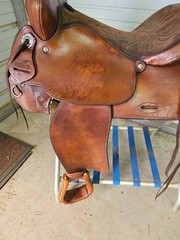 Used 16″ Brown Color Simco leather Trail Saddle #4070