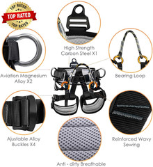 Climbing Belts, Thicken Professional Large Size Safety Seat Belts for Tree Climb