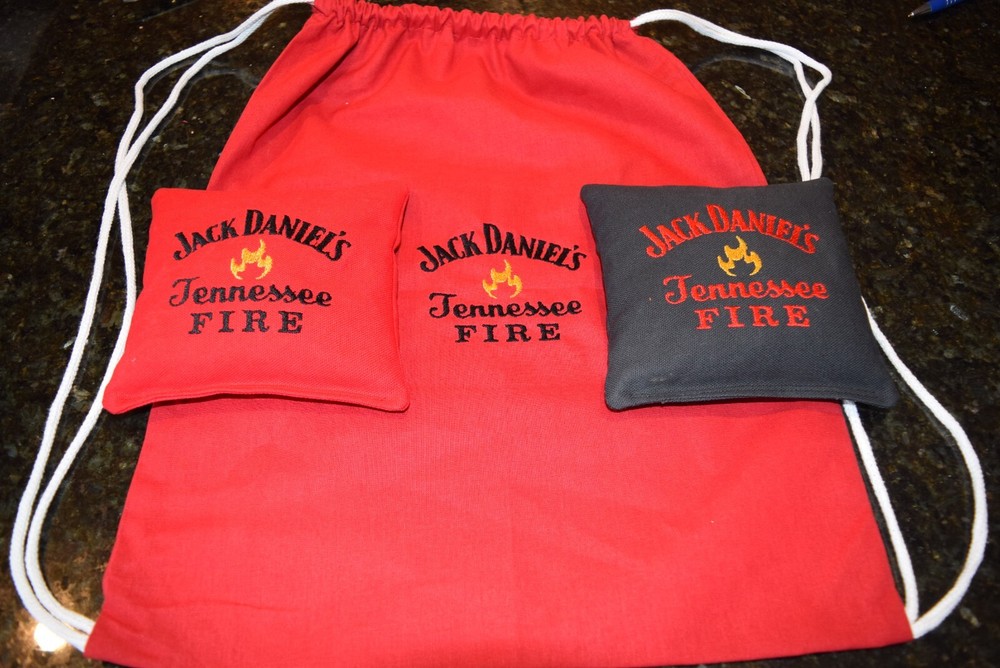 8 Cornhole Bags + Carrying Bag!Jack Daniels Tennesse Fire! Whole Corn or Pellets