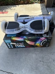 Jetson Pixel Self Balancing Scooter Hoverboard w/ Bluetooth, Clear/White/Black