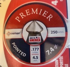 Crosman .177 Pointed Pellets for Air Guns 7.4 gr 1-Pack of 250 «New Package»