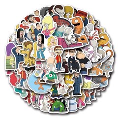 Mix 10/50 PCs American Dad Luggage Notebook Laptop Car Gift Vinyl Stickers