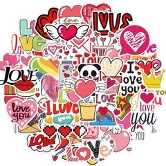 30Pcs Random Cute Love Theme Valentine’s Day Vinyl Waterproof Stickers Decals