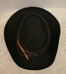 Fiesta Santa Barbara Black Wool Felt Cowboy Style Hat- Leather Decorative Bands