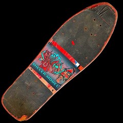 Vintage 1989 Schmitt Sticks Chris Miller “Faces” Skateboard Deck Used