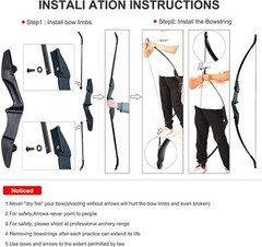 30/40Lbs 57Inch Takedown Recurve Bow Archery Right Left Hand F Beginner Hunting
