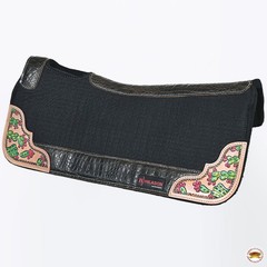 32″ X 34″ Hilason Horse Western Contoured Wool Felt Therapeutic Saddle Pad Black