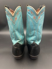 1950’s Acme cowboy boots size 8.5 D. Shorty black & turquoise eagle Inlay Rare!