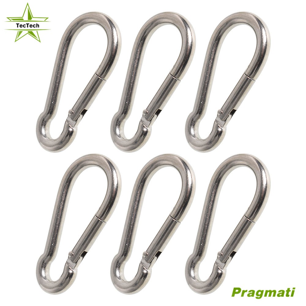 6 Pack 304 Stainless Steel Clips Spring Snap Hook Carabiner Easy To Install