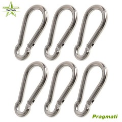 6 Pack 304 Stainless Steel Clips Spring Snap Hook Carabiner Easy To Install