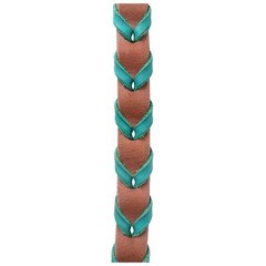 MARTIN SADDLERY Latigo Laced Barrel Turquoise Rein 5/8in Thick Buckle