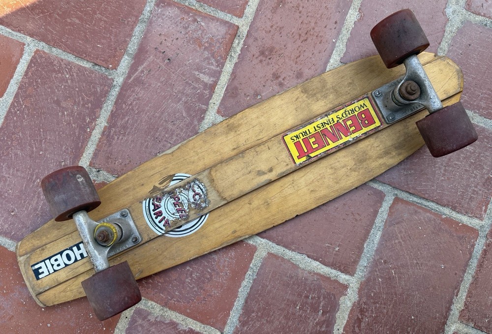 Vintage 1970’s Skateboard Deck Complete Tracker Trucks Tiger Trak IV 4 Wheels