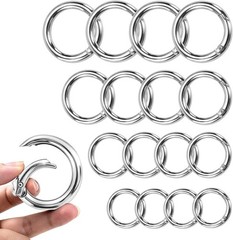 Durable 16 Pcs Zinc Alloy Round Carabiner Clips – Ideal for DIY and Outdoor Use