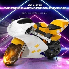 49cc 2-Stroke Gas Pocket Bike Mini Motorcycle 20Mph Dual Brake Dual Headlights