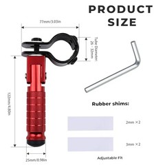2-in-1 Clamp-On & Bolt-On Foldable Foot Pegs, Motorcycle Foot Pegs Racing Red