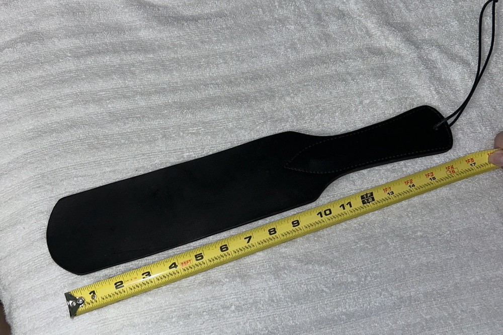 Leather BDSM Spanking Paddle BDSM Paddle Real Cowhide Black Leather Paddle
